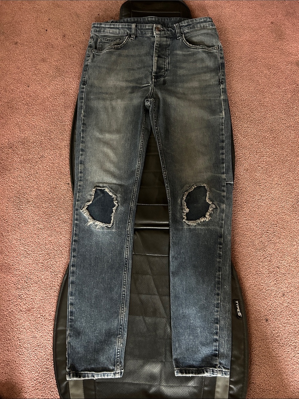 Ksubi Men’s Distressed Blue Skinny Jeans